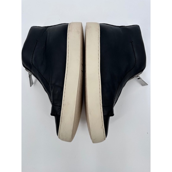 Frye Leather High‎ Top Zip Sneakers Black Platform Casual Shoes - Picture 4 of 8